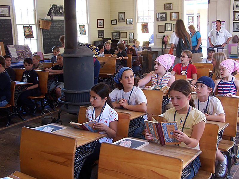 Children in an Old-Fashioned Classroom