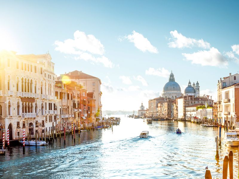 Sunrise over the Grand Canal in Venice, Italy