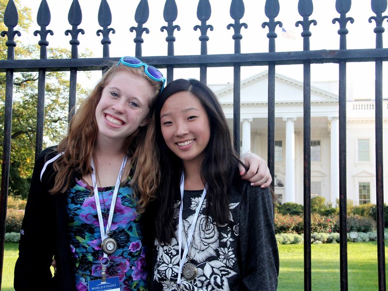 Two teenage girls at the White House