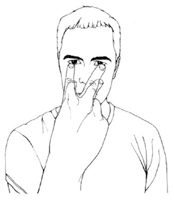 Man Covering Eyes