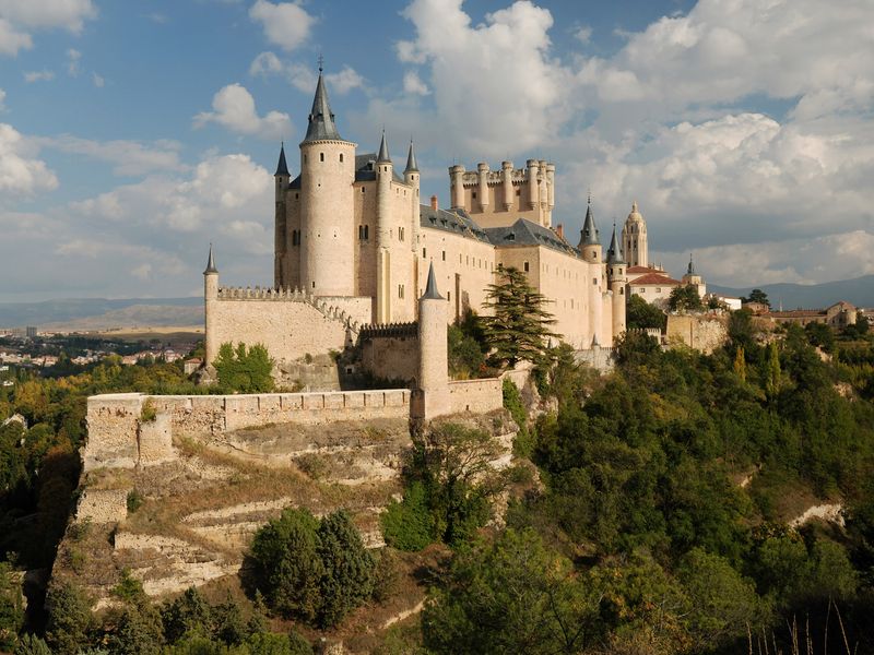 The Alcázar of Segovia, a medieval castle in Spain.