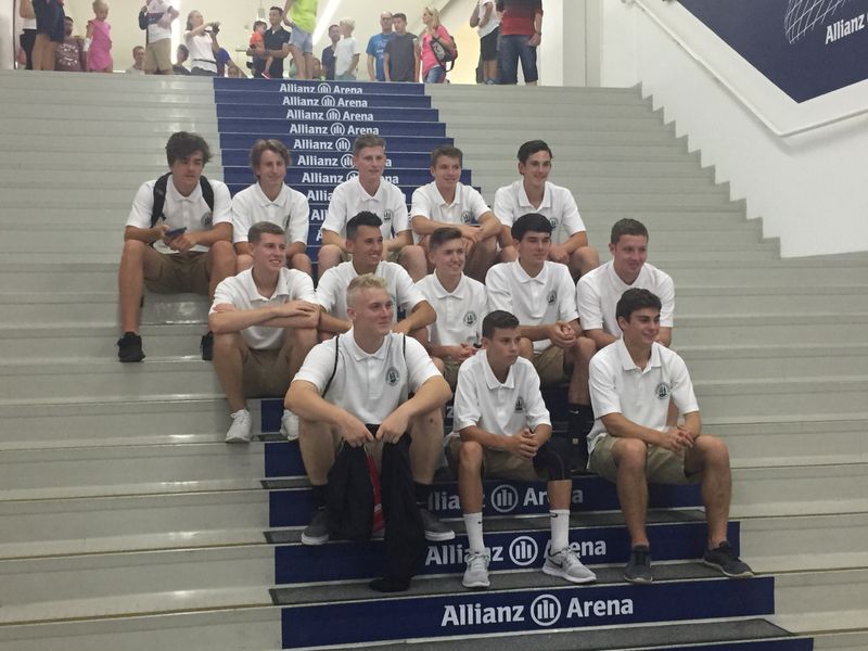 Group of young adults at Allianz Arena