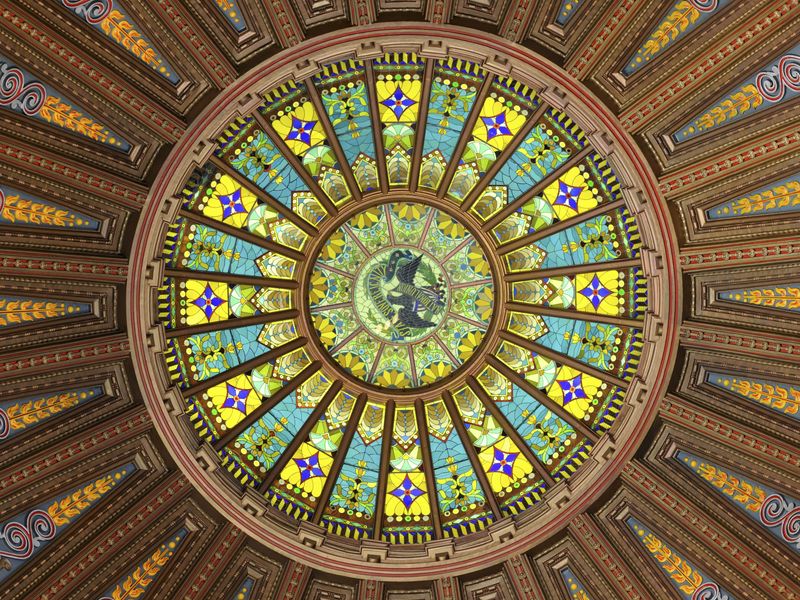 Intricate Stained Glass Ceiling Dome