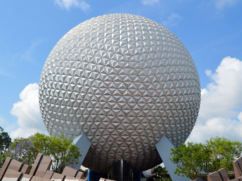 Spaceship Earth at Epcot in Walt Disney World, Orlando, Florida.