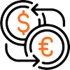 US Dollar to Euro Currency Exchange Icon