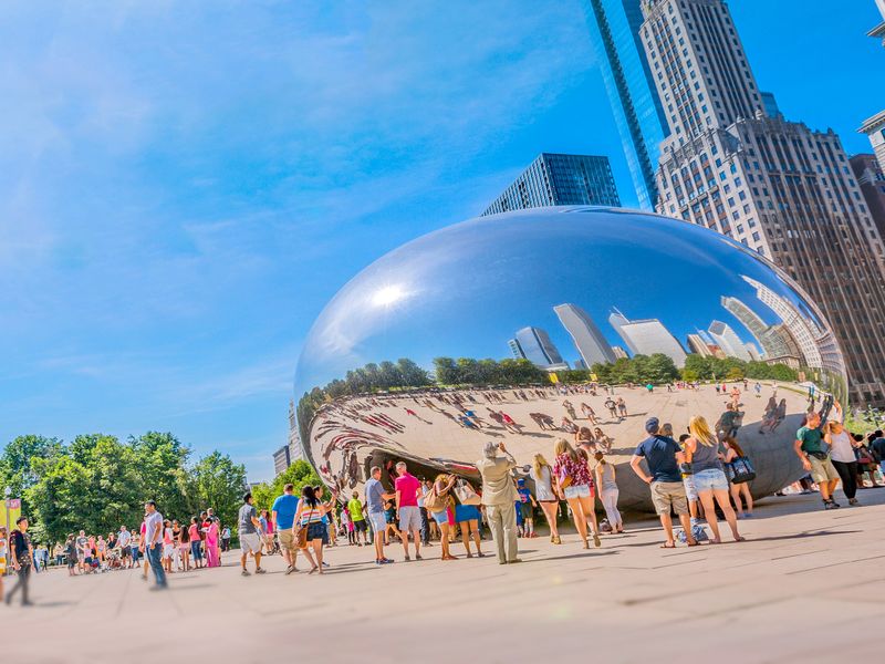 Cloud Gate sculpture in Chicago's Millennium Park