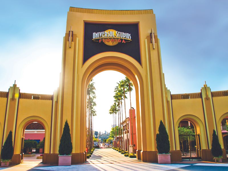 The entrance to Universal Studios Florida in Orlando, Florida.