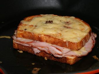 Toasted ham and cheese sandwich