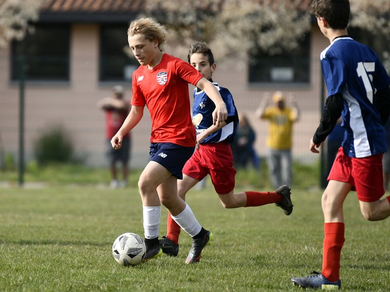 Young soccer players in action during a children's game.