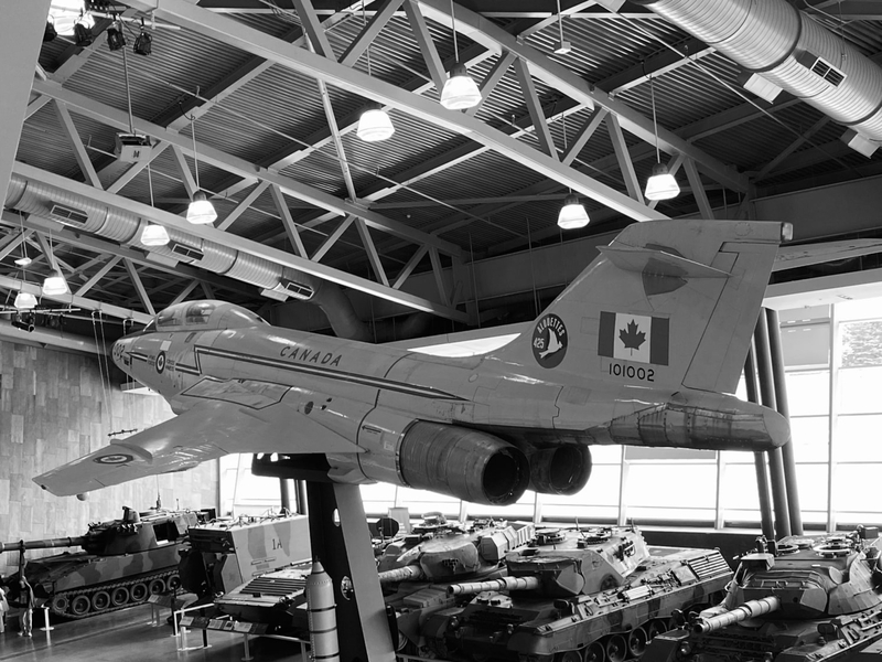 Canadian Military Aircraft and Tanks at a Museum