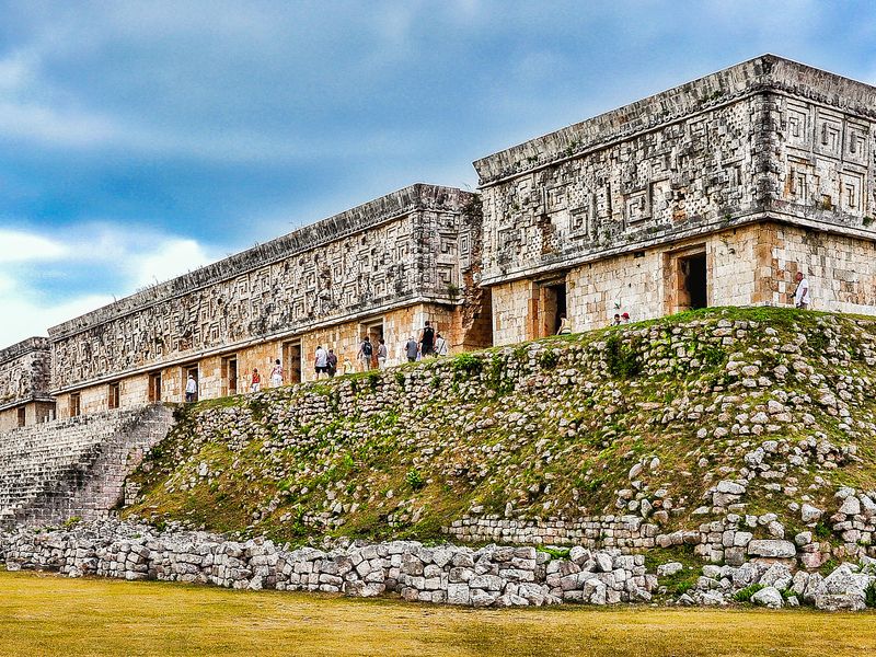 The Governor's Palace at the Mayan ruins of Uxmal in Mexico.