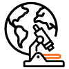 Microscope Icon with Earth