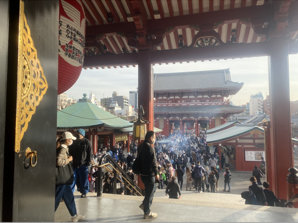 Crowds at Sensoji Temple