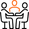 Icon - Meeting of Three people at table