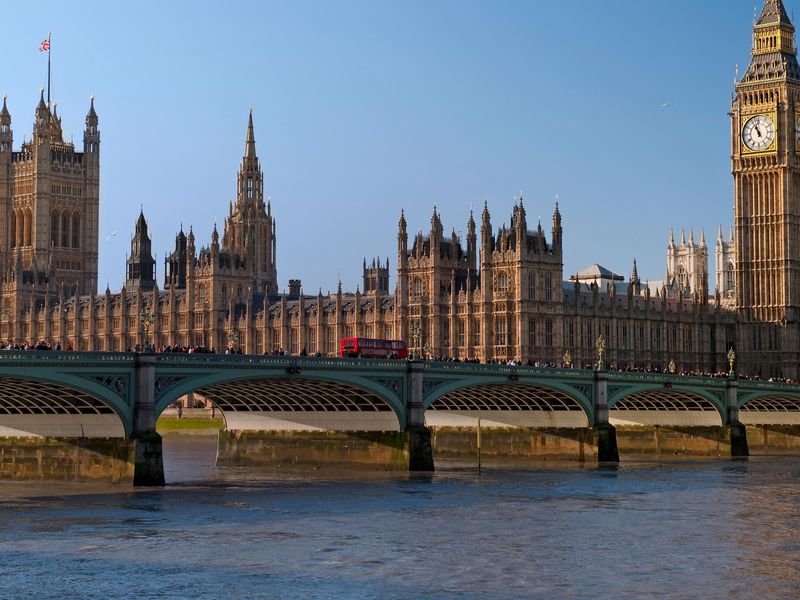 Houses of Parliament and Big Ben with bridge and river