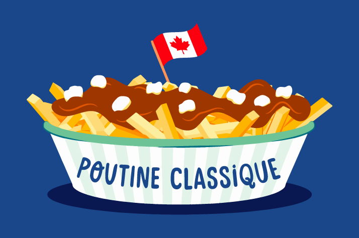 Classic Poutine with Canadian Flag