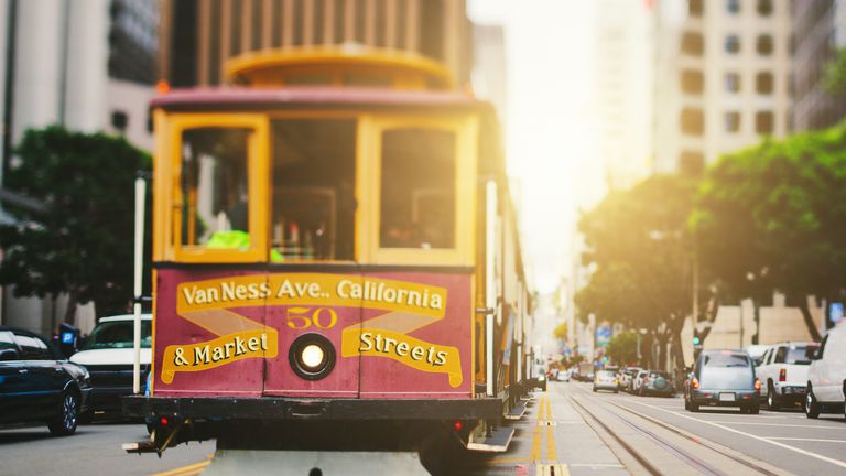 San Francisco Cable Car on a sunny day