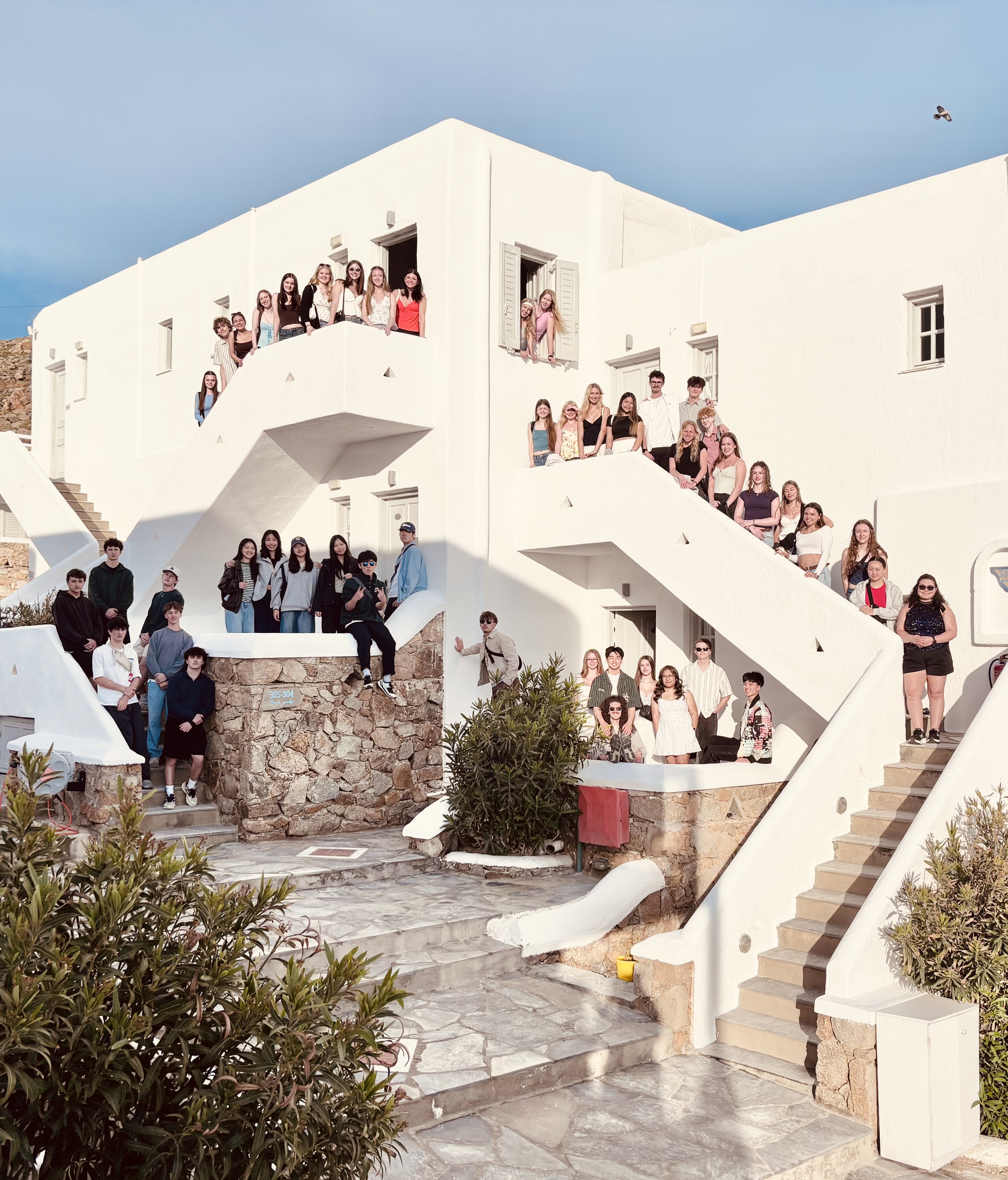 Youth Group Gathering on a Greek Island